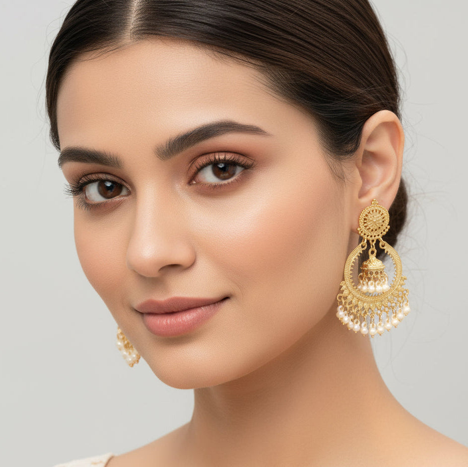 Aanya Ghungroo Chandbali Jhumka Earrings